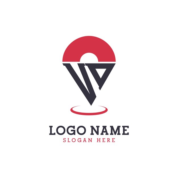 Diseño de icono de ubicación de VD Logotipo moderno de VD Pinpoint para aplicaciones de mapas de navegación y negocios basados en la ubicación