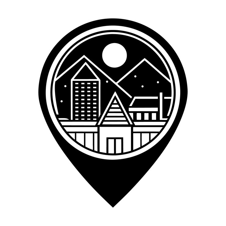 Diseño del icono de ubicación vectorial