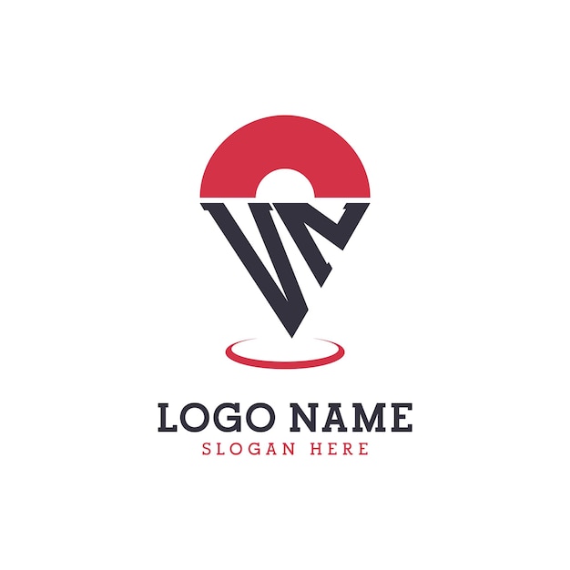 Diseño de icono de ubicación de VN Logotipo moderno de punta de VN para aplicaciones de mapas de navegación y negocios basados en la ubicación