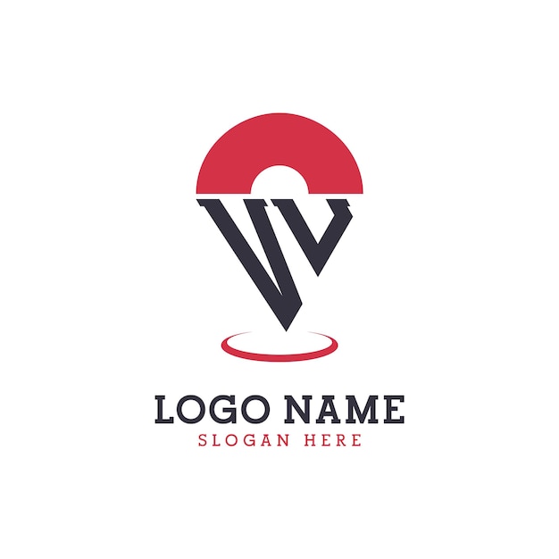 Diseño de icono de ubicación de VU Logotipo moderno de VU Pinpoint para aplicaciones de mapas de navegación y negocios basados en la ubicación
