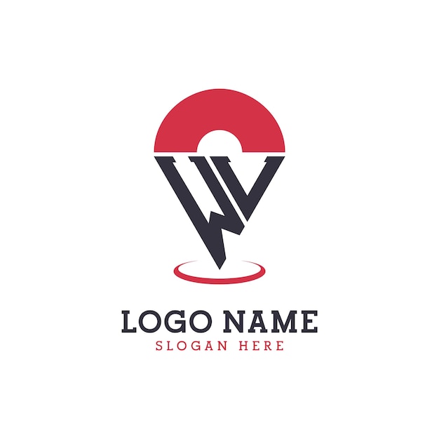Diseño de icono de ubicación WL Logotipo moderno WL Pinpoint para aplicaciones de mapas de navegación y negocios basados en la ubicación