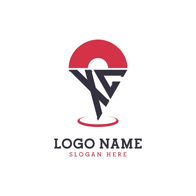 Diseño de icono de ubicación XC Logotipo moderno XC Pinpoint para aplicaciones de mapas de navegación y negocios basados en la ubicación