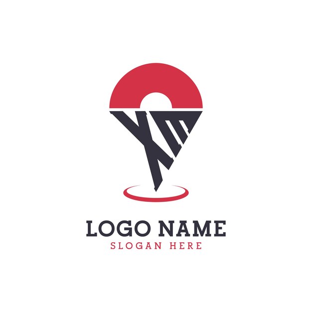 Diseño de icono de ubicación de XM Logotipo moderno de XM Pinpoint para aplicaciones de mapas de navegación y negocios basados en la ubicación
