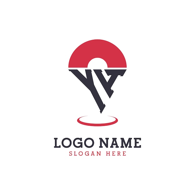 Diseño de icono de ubicación de YH Logotipo moderno de YH Pinpoint para aplicaciones de mapas de navegación y negocios basados en la ubicación