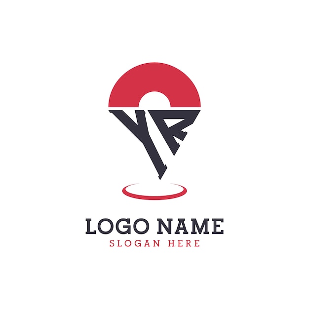 Diseño de icono de ubicación de YR Logotipo moderno de YR Pinpoint para aplicaciones de mapas de navegación y negocios basados en la ubicación