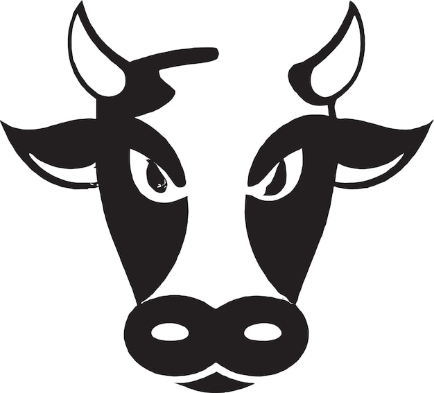 Diseño de icono de vaca con auriculares