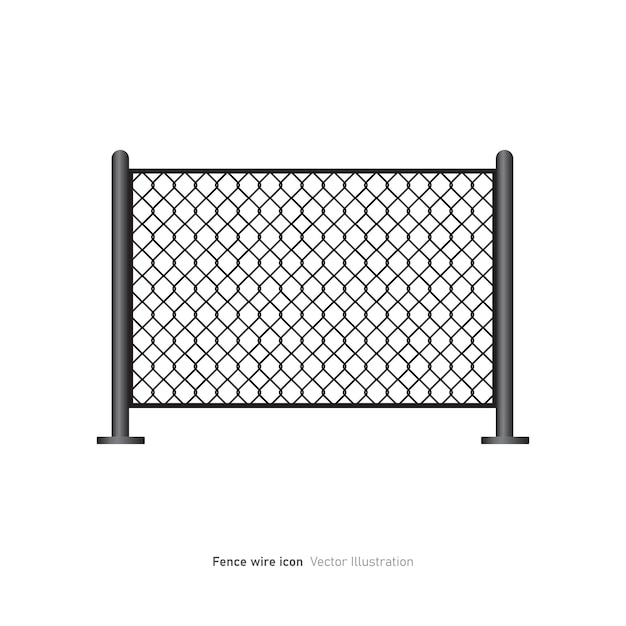 Diseño del icono de la valla de alambre Icono de la pared metálica Ilustración vectorial del signo de la varita de alambra trenzada