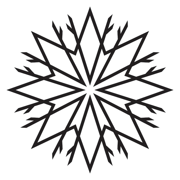 Diseño de icono de vector de copo de nieve Icono plano de cristal