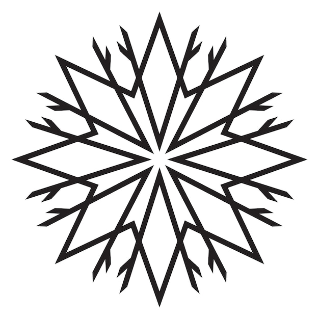 Diseño de icono de vector de copo de nieve Icono plano de cristal