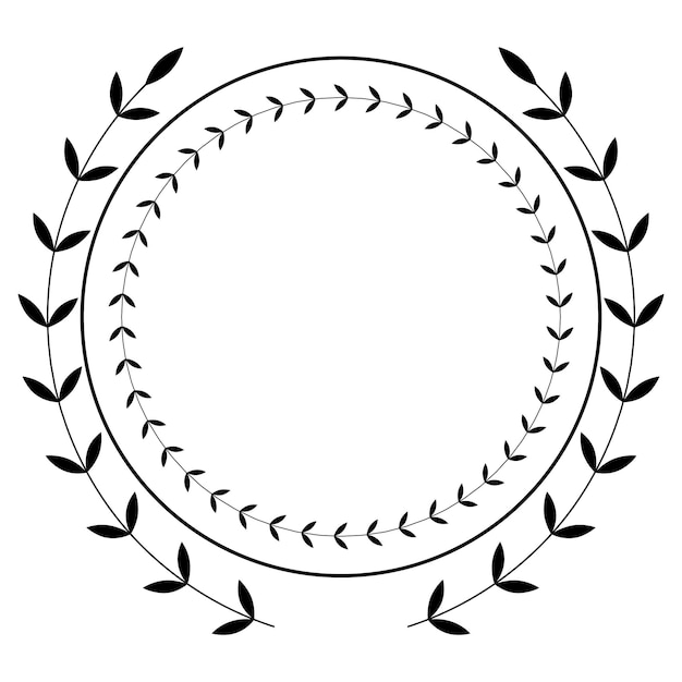Diseño de icono de vector de corona de laurel Icono plano de círculo