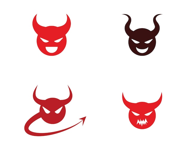 Diseño de icono de Vector de cuerno de diablo