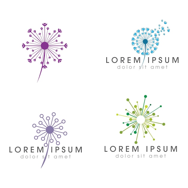 Diseño de icono de vector de diente de León