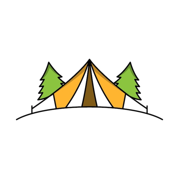 Diseño de icono de vector de elemento de tienda de campaña