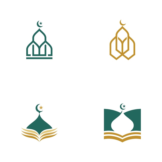 Diseño de icono de Vector de escuela islámica