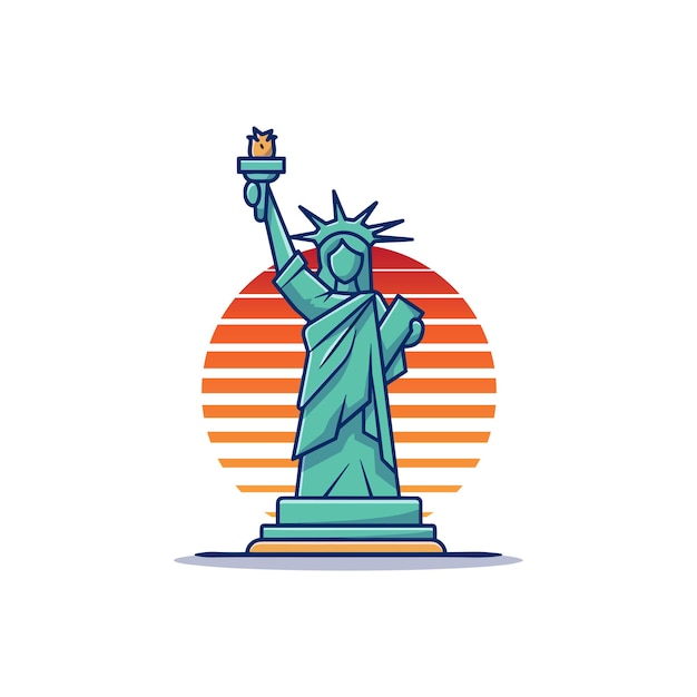 diseño de icono de vector de estatua de la libertad