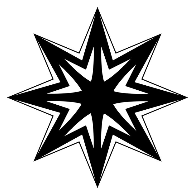 Diseño de icono de vector de estrella geométrica abstracta Icono plano de copo de nieve