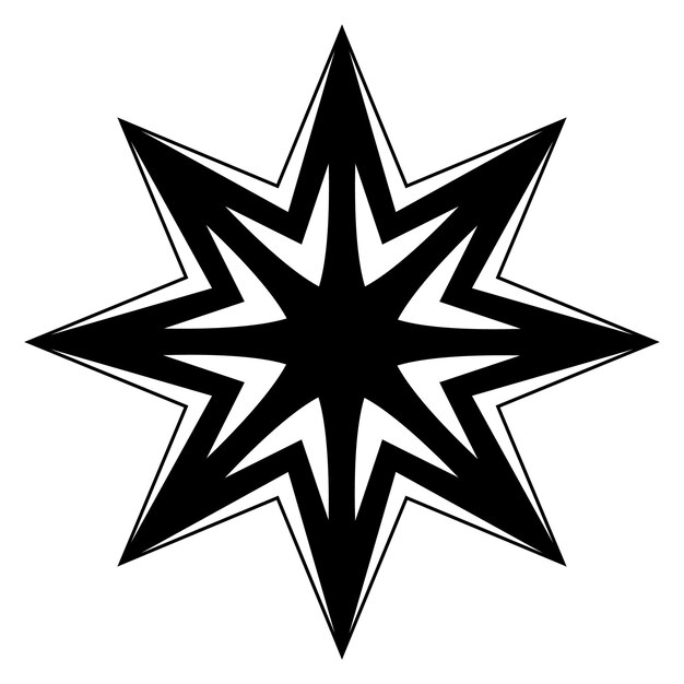 Vector diseño de icono de vector de estrella geométrica abstracta icono plano de copo de nieve