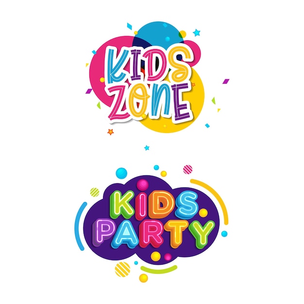 Diseño de icono de Vector de evento de título para niños