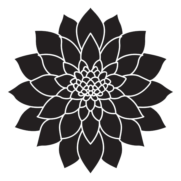 Diseño de icono de vector de flor de dalia icono plano floral