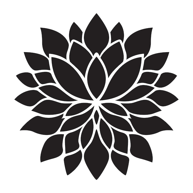 Diseño de icono de vector de flor de dalia icono plano floral