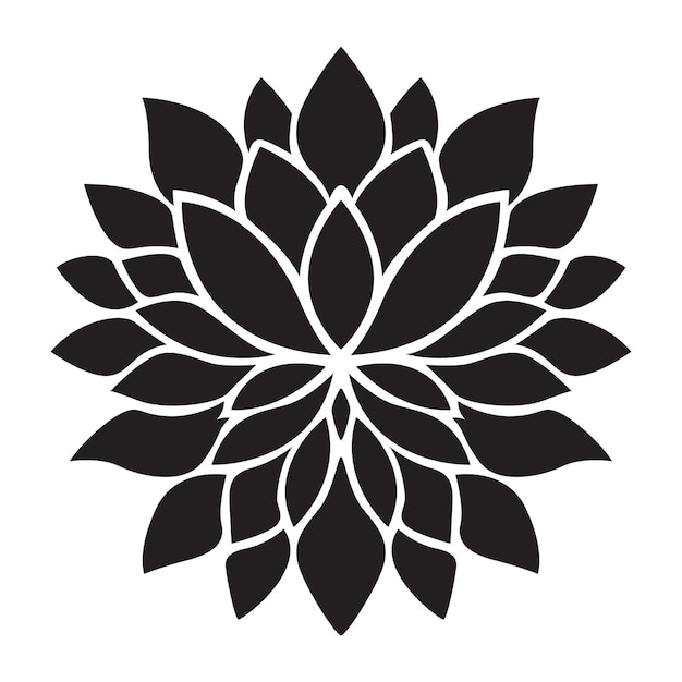 Diseño de icono de vector de flor de dalia icono plano floral