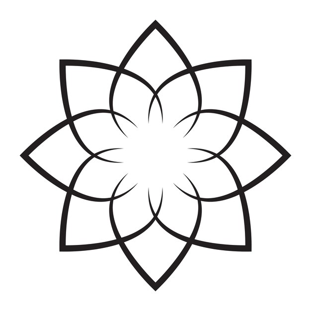 Diseño de icono de vector de flor geométrica Icono floral plano