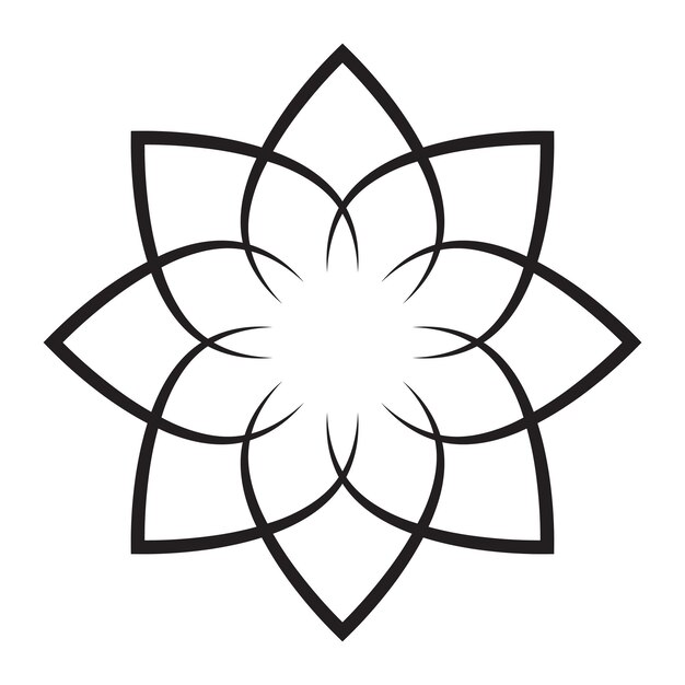 Diseño de icono de vector de flor geométrica Icono floral plano