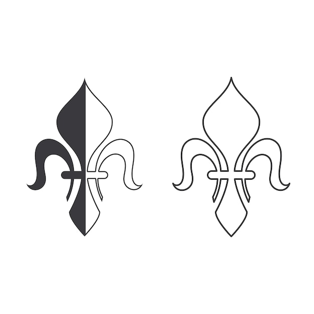 Diseño de icono de vector de flor de lis