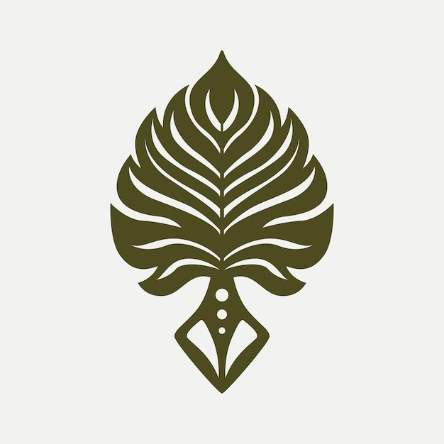 Diseño de icono de vector de hoja de Monstera Diseño de logotipo abstracto tropical