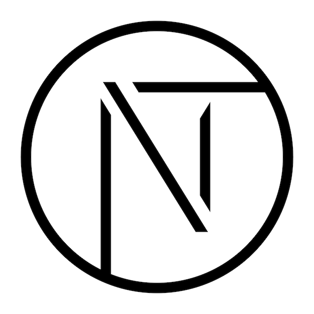 Diseño de icono de vector de iniciales NT Letras N y T icono plano