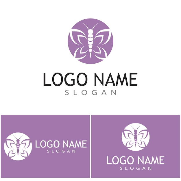 Diseño de icono de Vector de logotipo de mariposa de belleza