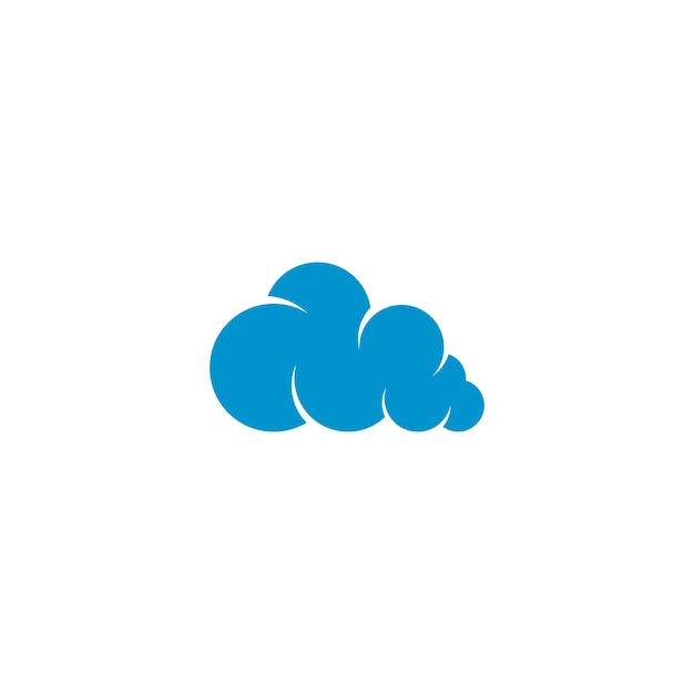 Diseño de icono de vector de logotipo de nube azul