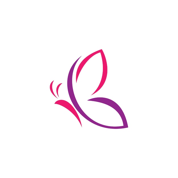 Diseño de icono de Vector de mariposa de belleza