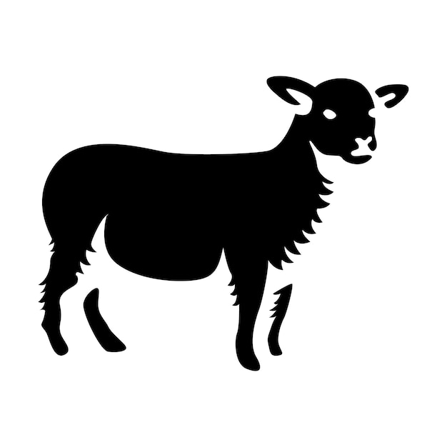 Diseño de icono de vector de ovejas icono plano de animales de granja