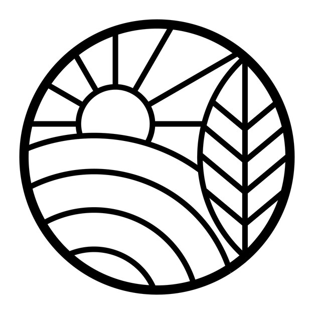 Diseño de icono de vector de paisaje abstracto Icono plano de agricultura