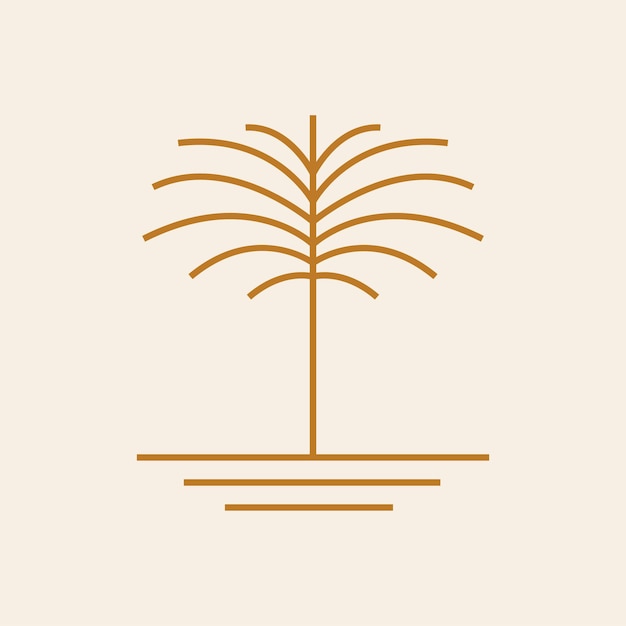 Diseño de icono de vector de palmera bohemia Diseño de logotipo de vector tropical Estilo geométrico minimalista