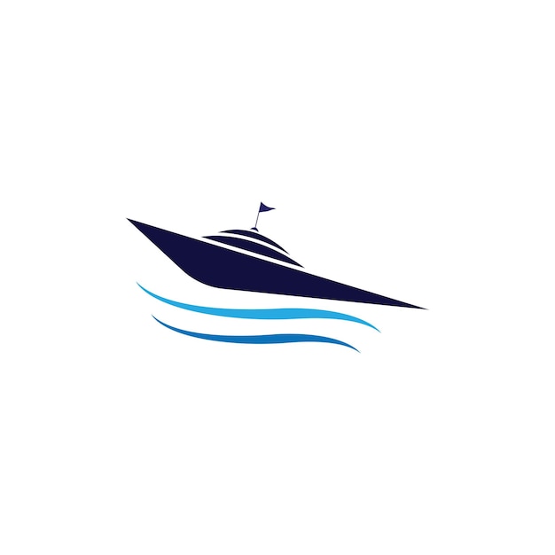 Diseño de icono de vector de plantilla de logotipo de barco