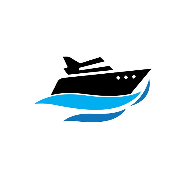 Diseño de icono de vector de plantilla de logotipo de crucero