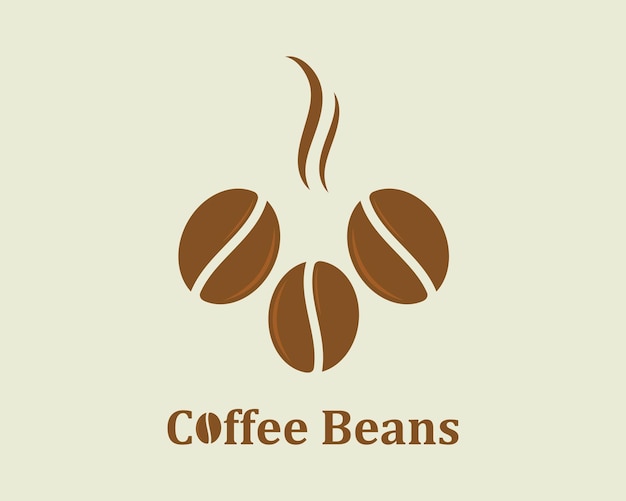 Diseño de icono de vector de plantilla de logotipo de granos de café