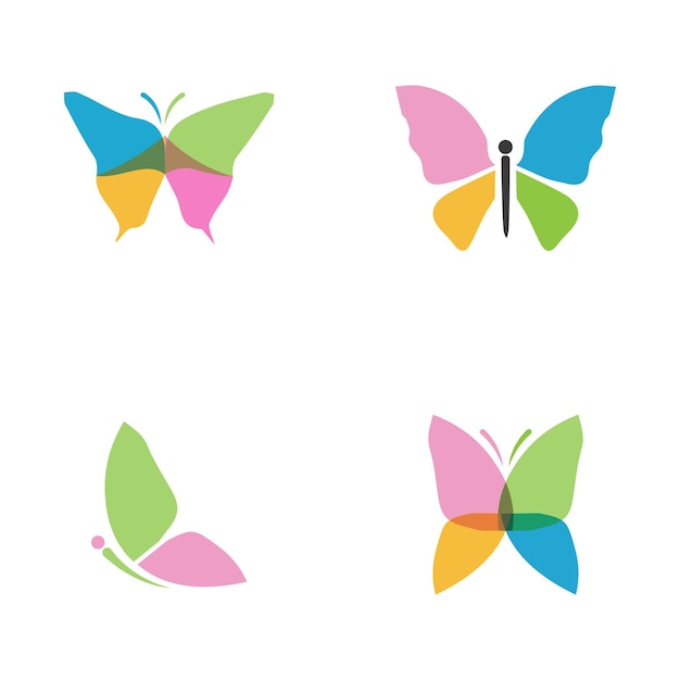 Diseño de icono de vector de plantilla de logotipo de mariposa de belleza