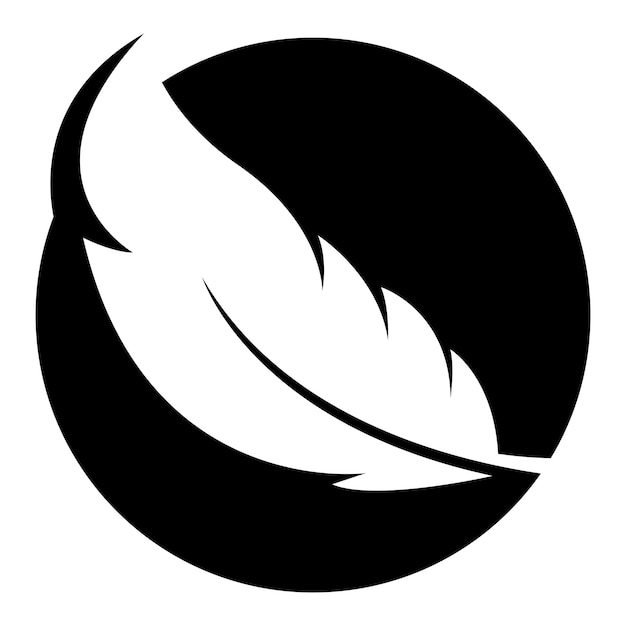 Diseño de icono de vector de plantilla de logotipo de pluma