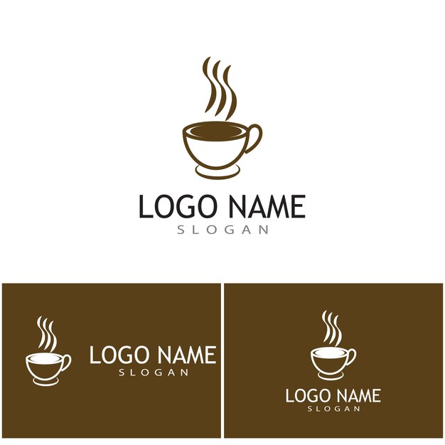 Diseño de icono de vector de plantilla de logotipo de taza de café