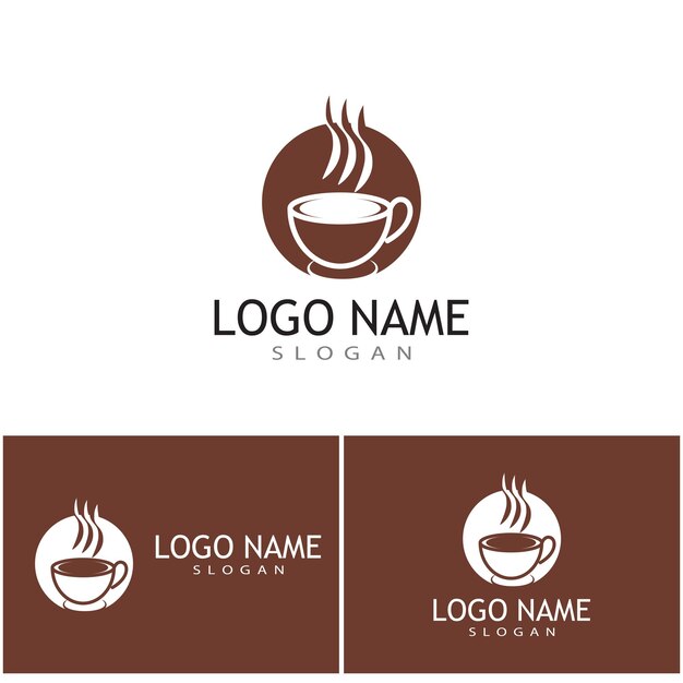 Diseño de icono de vector de plantilla de logotipo de taza de café