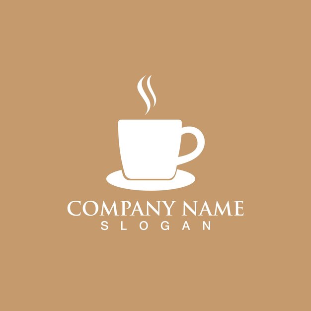 Diseño de icono de vector de plantilla de logotipo de taza de café