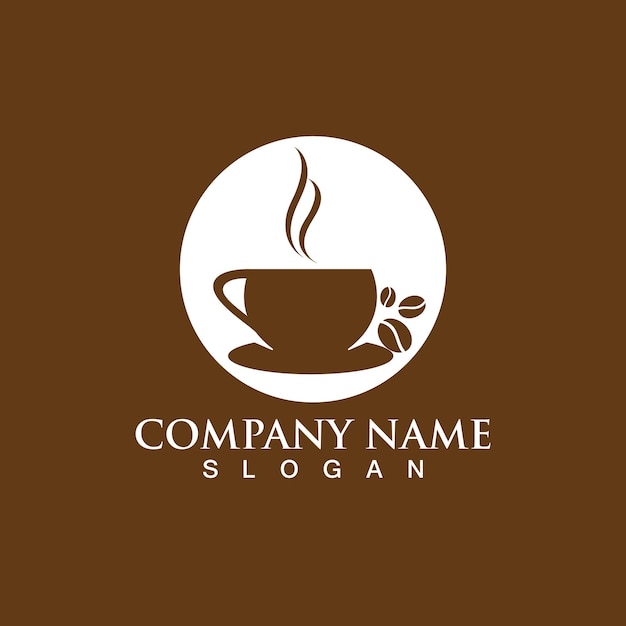 Diseño de icono de vector de plantilla de logotipo de taza de café