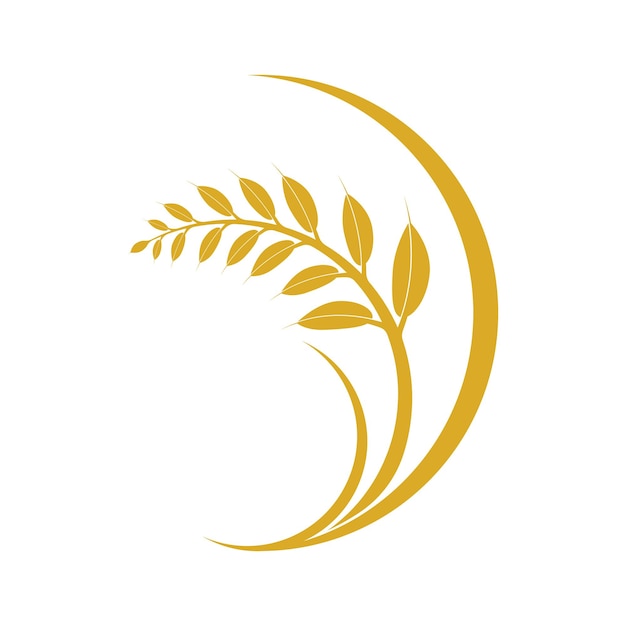 Diseño de icono de vector de plantilla de logotipo de trigo de agricultura