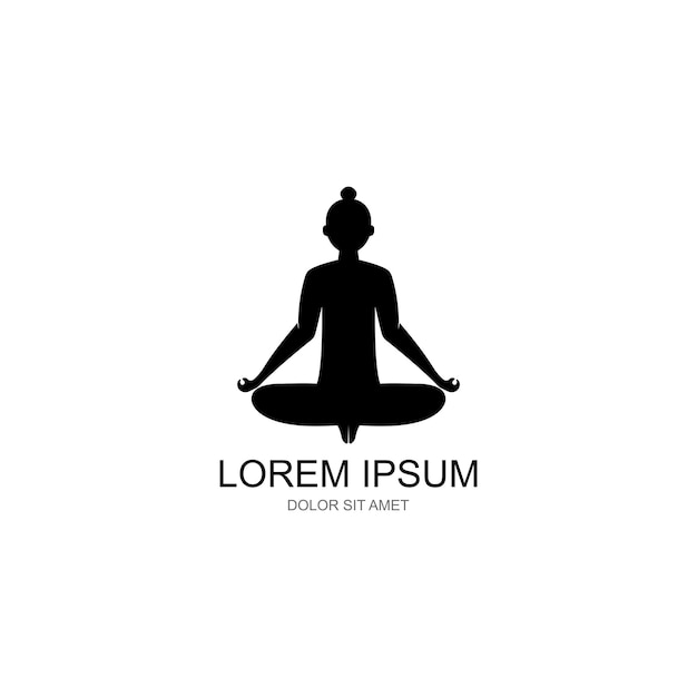 Diseño de icono de vector de plantilla de logotipo de yoga de meditación