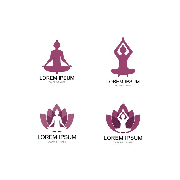 Diseño de icono de vector de plantilla de logotipo de yoga de meditación