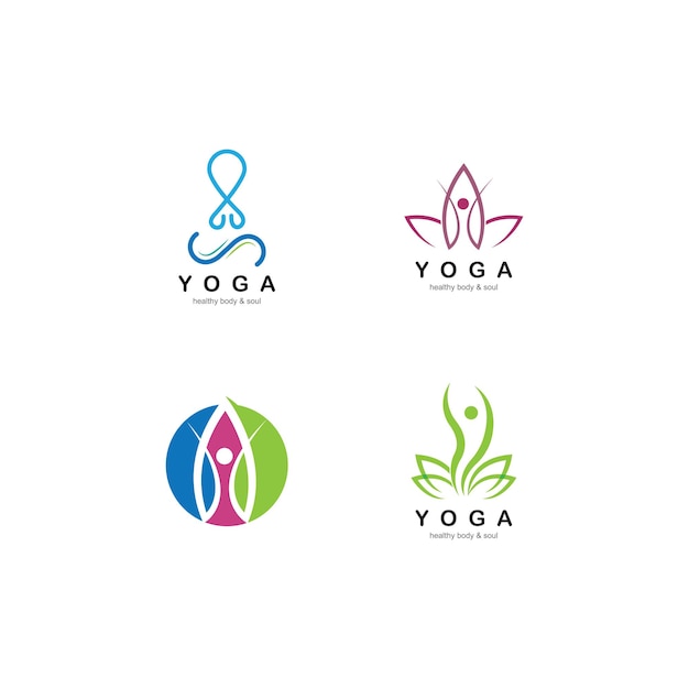 Diseño de icono de vector de plantilla de logotipo de yoga de meditación