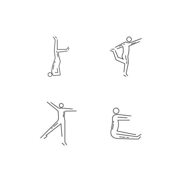 Diseño de icono de vector de plantilla de logotipo de yoga